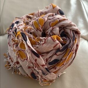 Chan Luu Floral Scarf in Pink, Yellow, and Blue